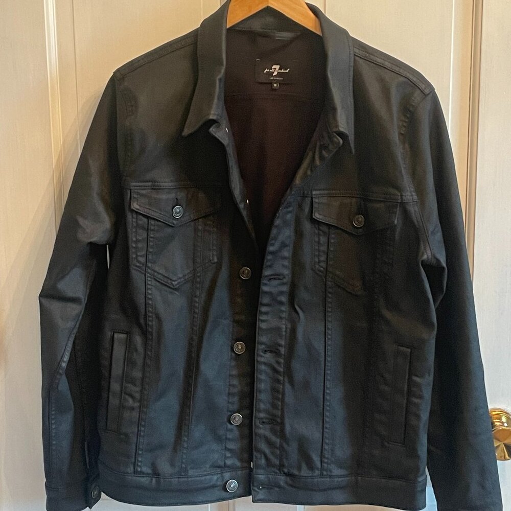 Seven Jeans - PERFECT TRUCKER JACKET in Black Denim - Made in LA - Size Men's M